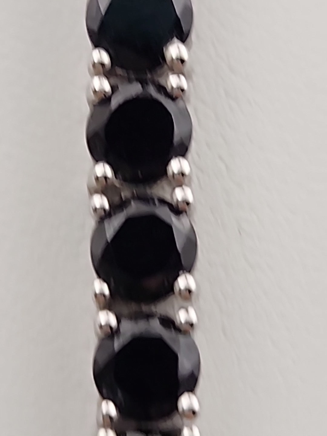 Black Onyx/Sterling Silver 18" Tennis Necklace