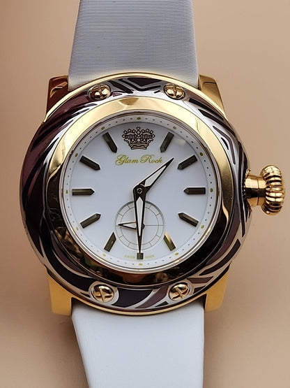 GLAM ROCK Miami Swiss Made Gold/Silver Tone Women's Watch