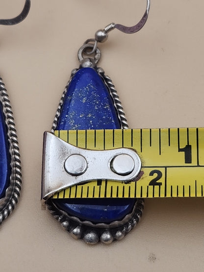 ELOISE KEE NAVAJO  Lapis Lazuli/Sterling Silver Dangle Earrings