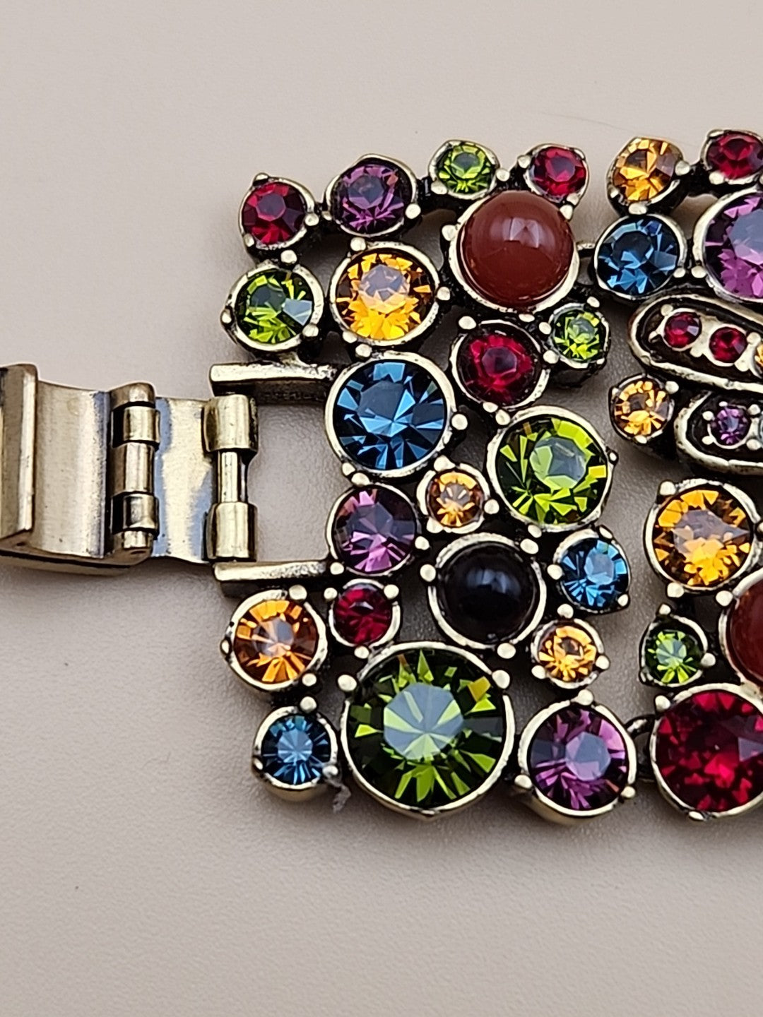 HEIDI DAUS Multi Color Faceted Swarovski Crystal/Dragonfly Panel Bracelet