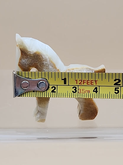 Hand Carved Mexican Marble Horse/Donkey Vintage 1.75" Figurines Lot Of 2