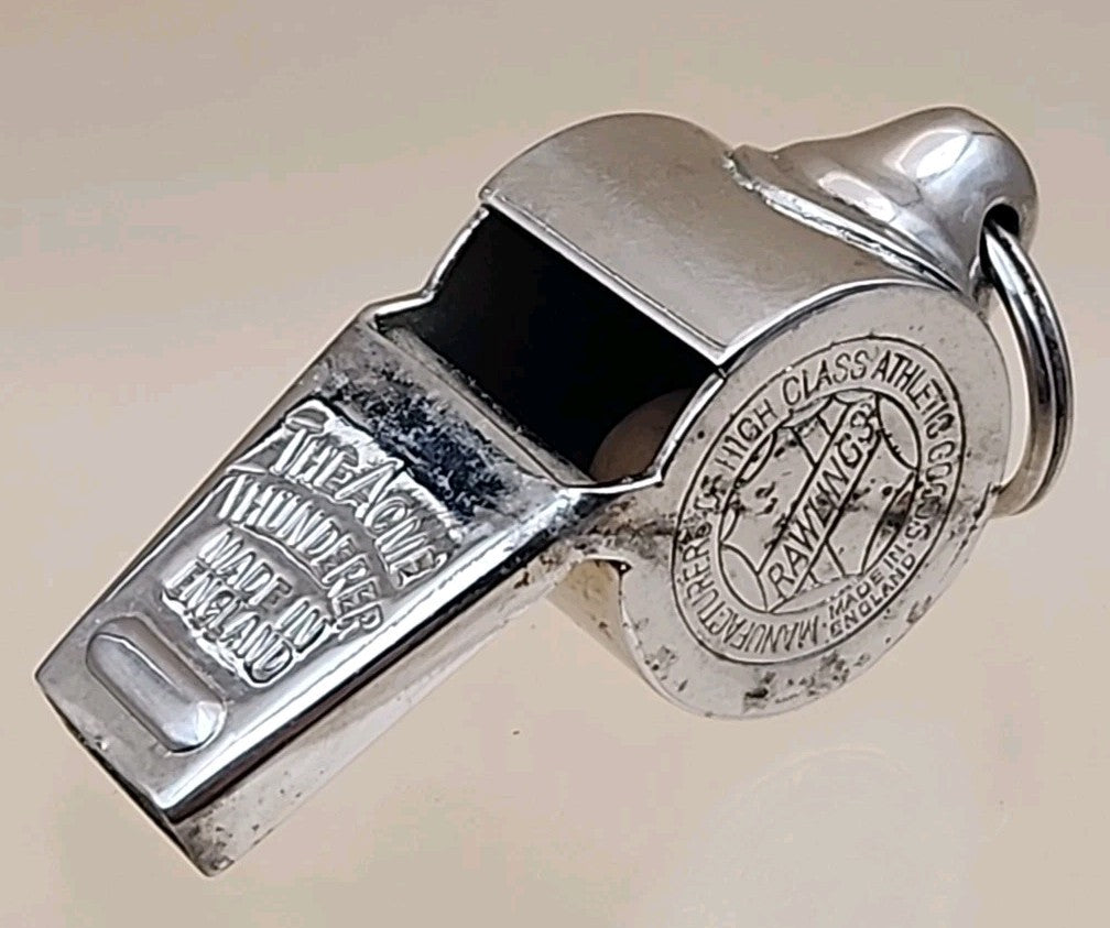 Acme Thunderer Whistle/ Rawlings Advertising Solid Brass/ Made in England