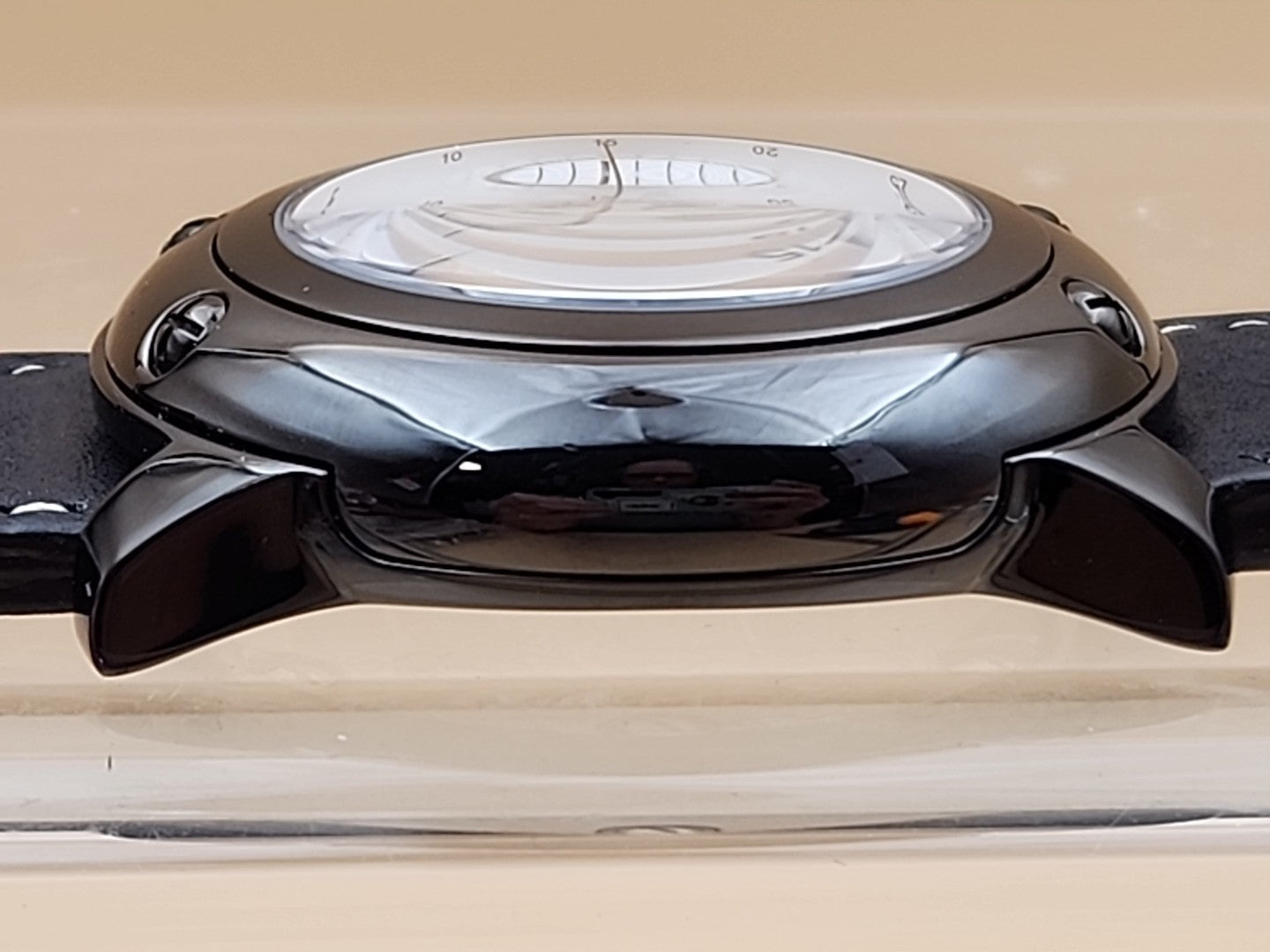 GLAM ROCK Black Leather Miami Chrono 10 ATM Model# 10164 NEW BATTERY