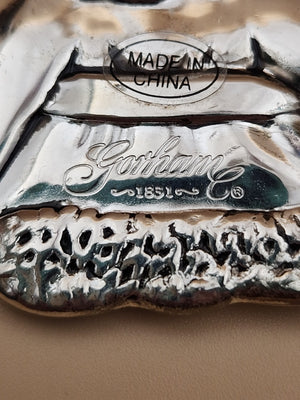 GORHAM Sterling Silver Plated Santa Claus Christmas Ornaments Set Of 3