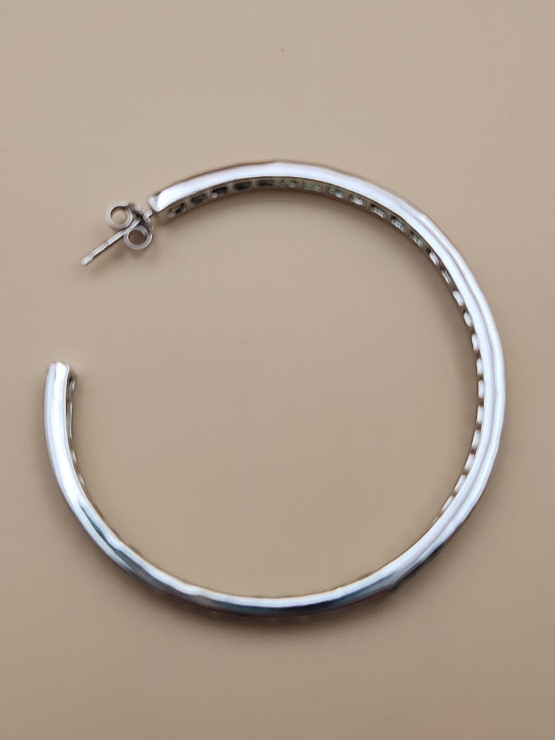 JTV Green Peridot/Sterling Silver/ 2" Channel Set/ Inside Out Hoop Earrings