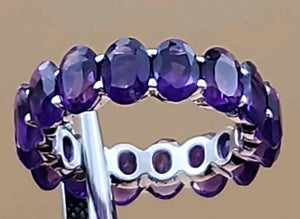Amethyst/Sterling Silver Eternity Ring Size 6