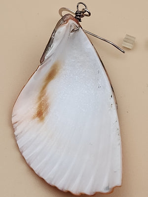 LESLIE TENORIO SANTO DOMINGO Sterling Silver Abalone Inlaid On Shell Earrings
