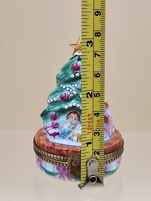 LIMOGES "Childrens Christmas Morning Joy" Hand Painted Limited Edition 338/1000