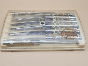 CARVELL HALL By Briddell Set Of 8 Steak Knives In Original Plastic Storage Box