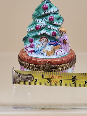 LIMOGES "Childrens Christmas Morning Joy" Hand Painted Limited Edition 338/1000