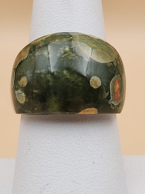 Rainforest Jasper/Sterling Silver Ring Size 8