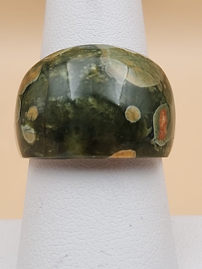 Rainforest Jasper/Sterling Silver Ring Size 8