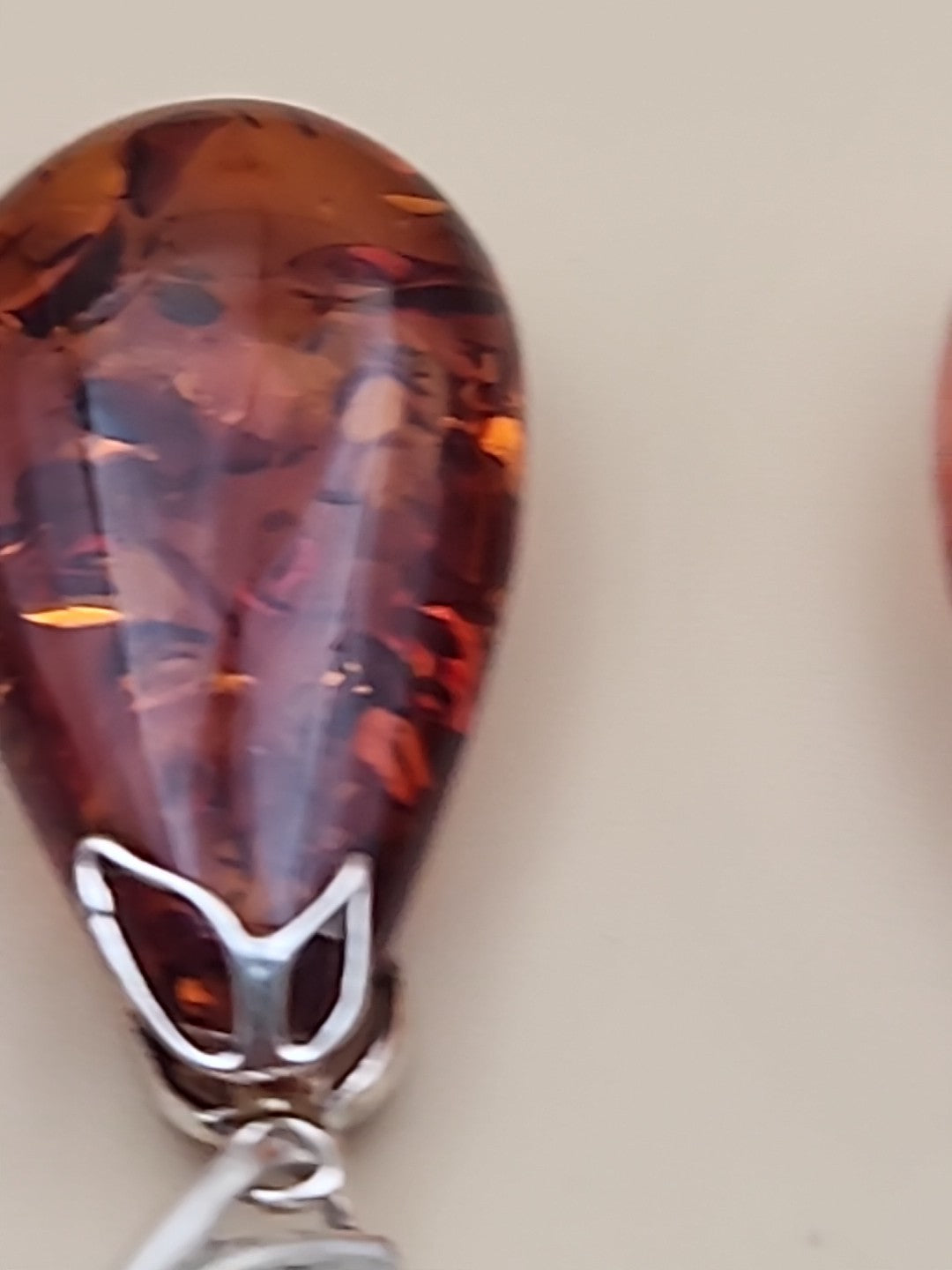 Baltic Cognac Amber/Sterling Silver 1.75" Drop/Dangle Earrings