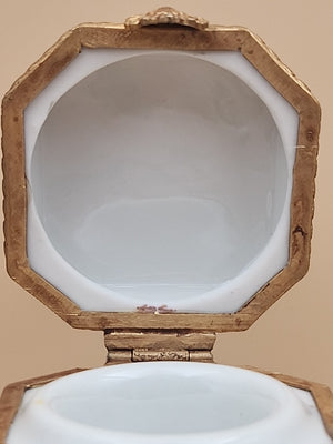 LIMOGES Peint A La Main #2559 Of 3400 Limited Edition Gilt Bronze Trinket Box