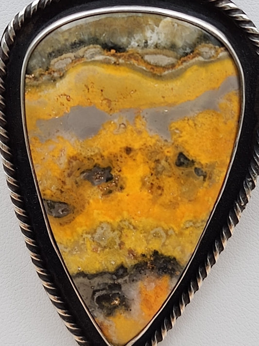 CHIMNEY BUTTE NAVAJO Bumblebee Jasper/Sterling Silver Pendant
