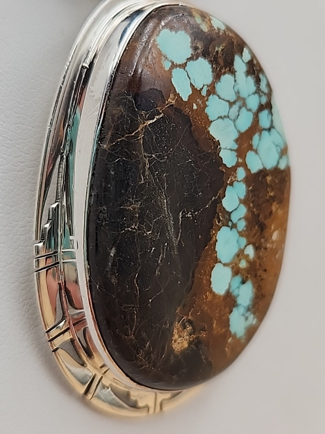 PHILLIP SANCHEZ Navajo Native American  Sterling Silver/ Turquoise Pendant