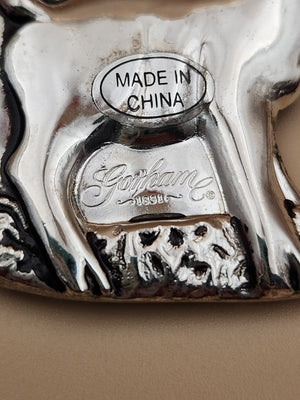 GORHAM Sterling Silver Plated Santa Claus Christmas Ornaments Set Of 3
