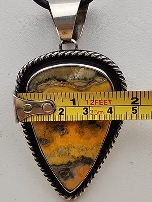 CHIMNEY BUTTE NAVAJO Bumblebee Jasper/Sterling Silver Pendant