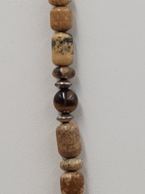 MELVIN FRANCIS Navajo 925 /Onyx/Jasper/Tiger Eye Inlay Pendant & Necklace