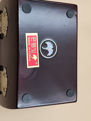 Korean Najeon Chiligi Mother Of Pearl Laquerware Ring Box