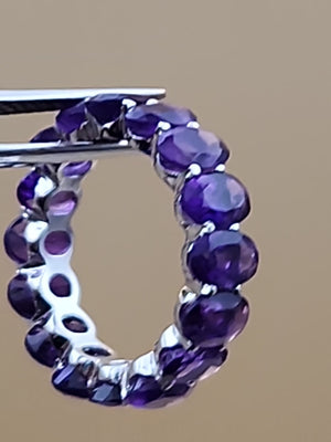 Amethyst/Sterling Silver Eternity Ring Size 6