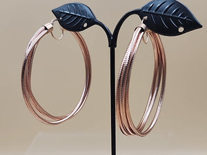 14k  Rose Gold 3 Wire Hoop Earrings 5.7gr. Total Weight