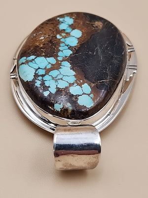 PHILLIP SANCHEZ Navajo Native American  Sterling Silver/ Turquoise Pendant