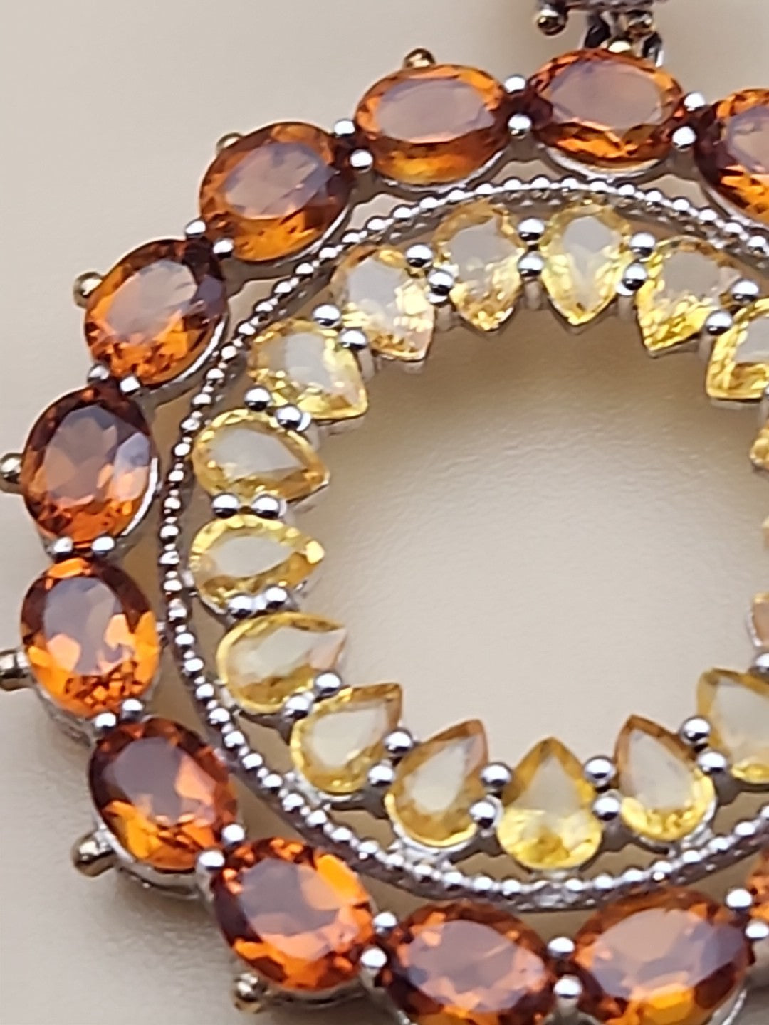 DALLAS PRINCE Yellow/Orange Citrine Drop/Dangle Hoop Earrings