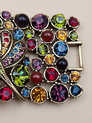 HEIDI DAUS Multi Color Faceted Swarovski Crystal/Dragonfly Panel Bracelet