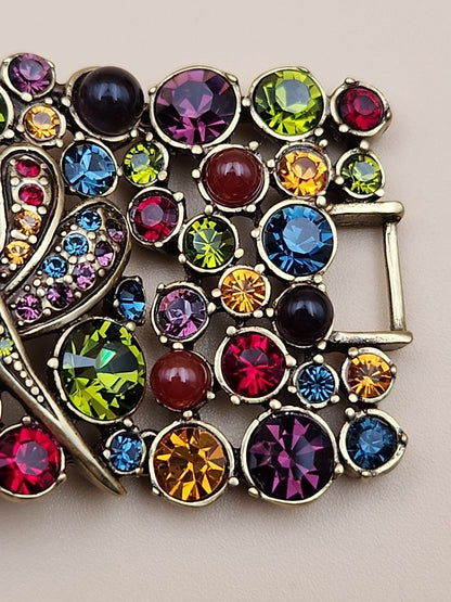 HEIDI DAUS Multi Color Faceted Swarovski Crystal/Dragonfly Panel Bracelet