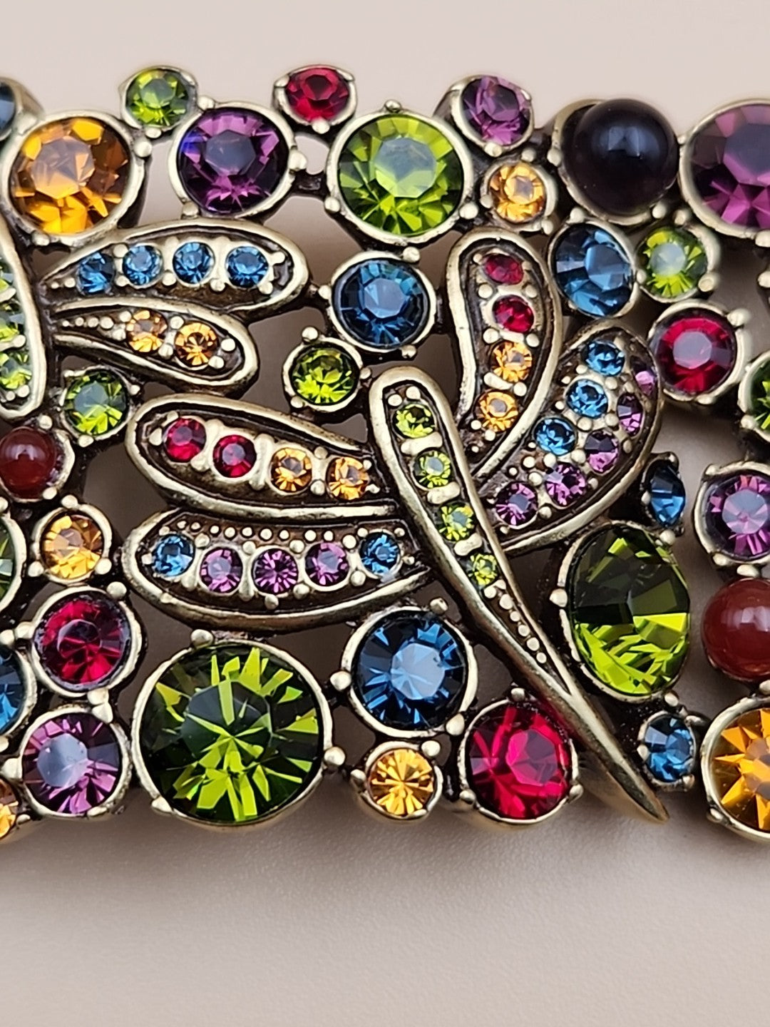 HEIDI DAUS Multi Color Faceted Swarovski Crystal/Dragonfly Panel Bracelet