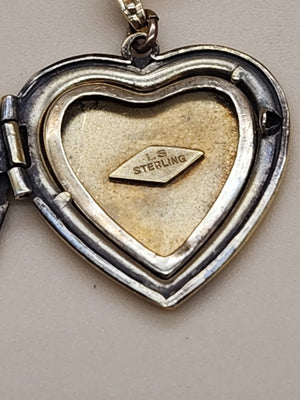 L.S. AND COMPANY Diamond/Sterling Silver/ Antique WWII Sweetheart Locket
