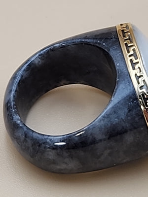 Vienesse Mother Of Pearl/14k Gold/Larkavite Stone Ring Size 8
