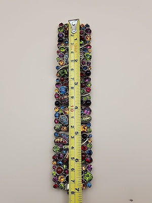 HEIDI DAUS Multi Color Faceted Swarovski Crystal/Dragonfly Panel Bracelet