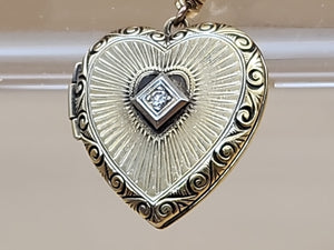 L.S. AND COMPANY Diamond/Sterling Silver/ Antique WWII Sweetheart Locket